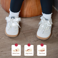 Blush Wide Toe Ribbon Sneakers