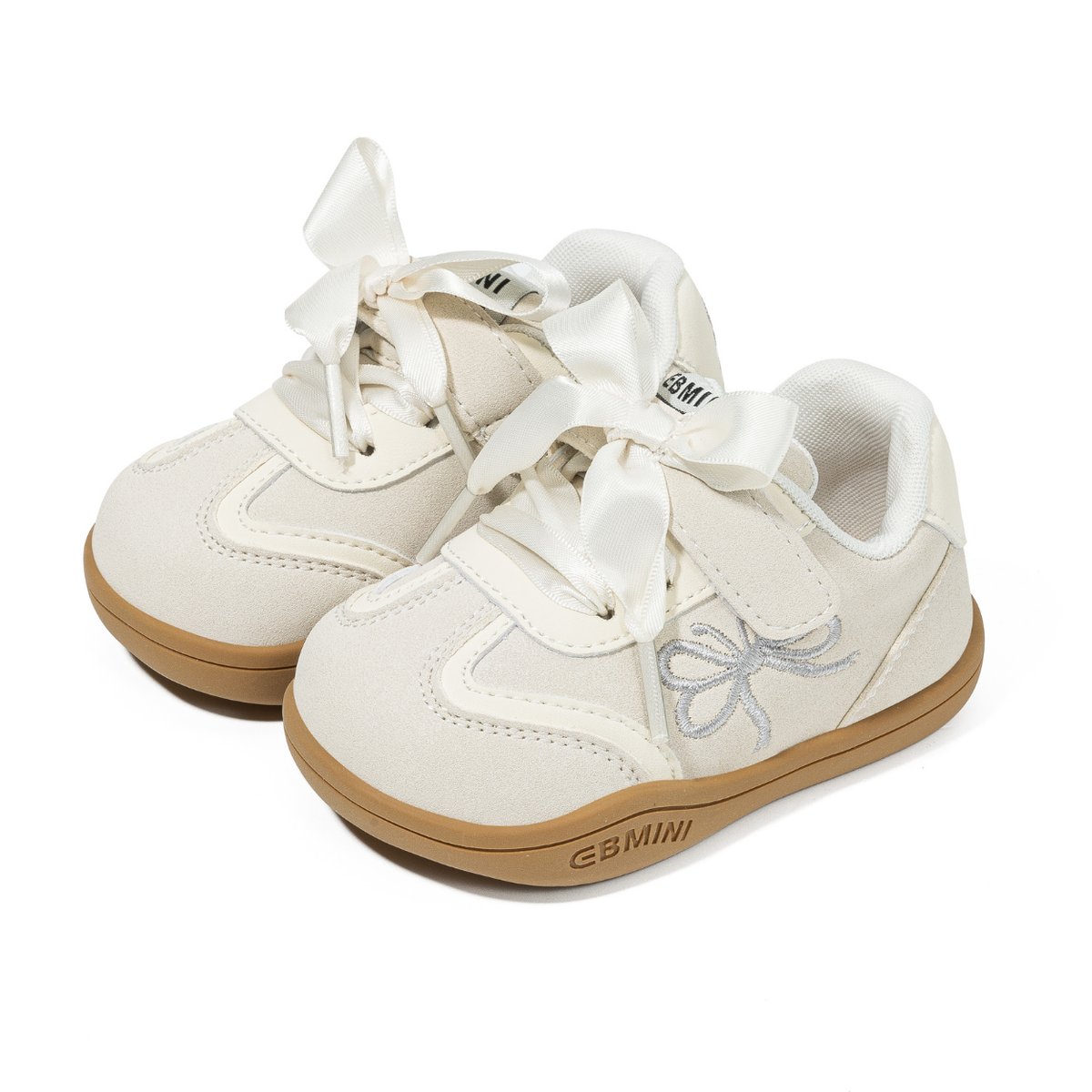 Blush Wide Toe Ribbon Sneakers