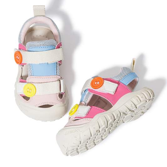 Button - Barefoot Water Sandal Rubber Toe - Toddler Boys Girls