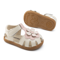 Flora - Barefoot Leather Flower Sandal - Girls