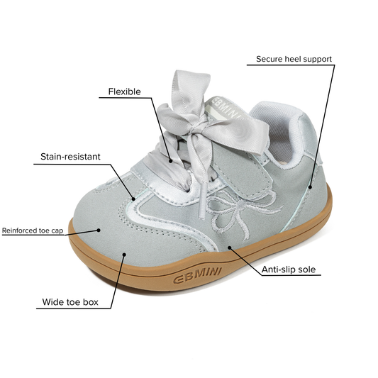 Blush Wide Toe Ribbon Sneakers