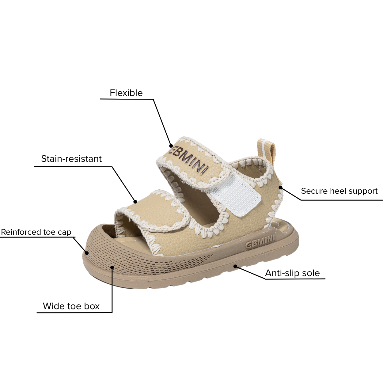 Dune - Barefoot Leather Sandal Wide Toe - Toddler Boys Girls