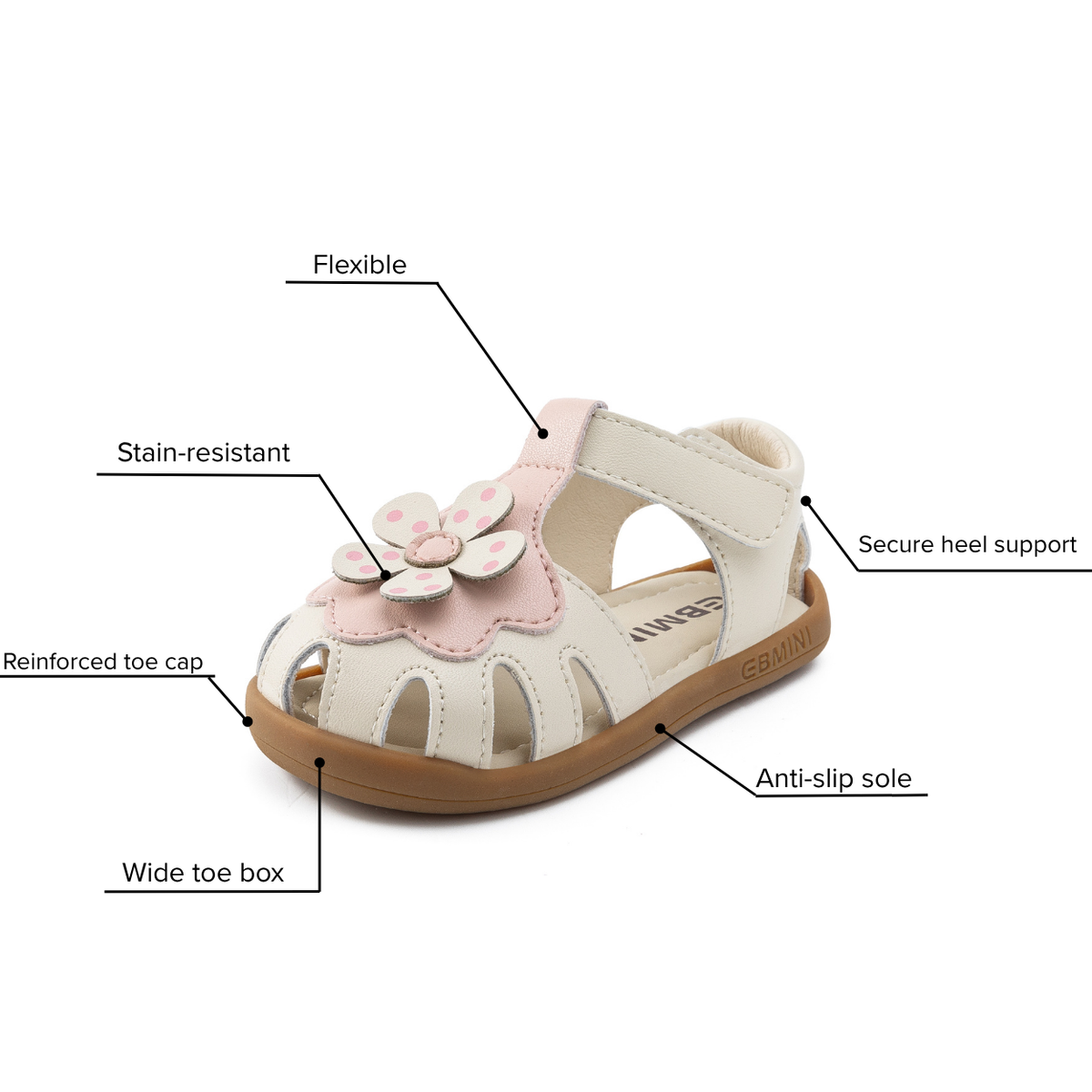 Flora - Barefoot Leather Flower Sandal - Girls