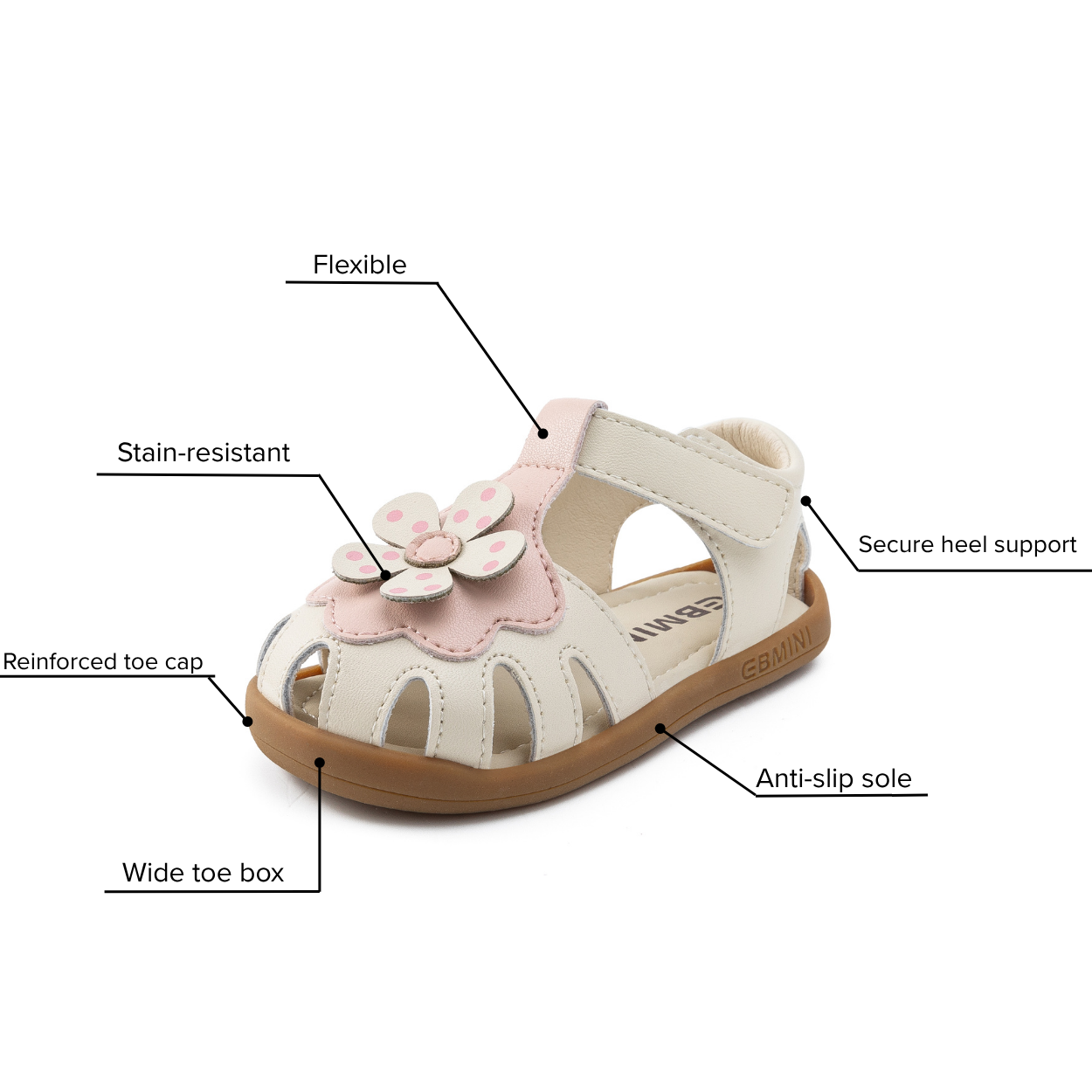 Flora - Barefoot Leather Flower Sandal - Girls