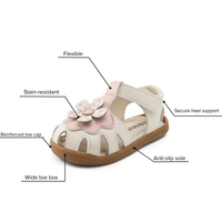 Flora - Barefoot Leather Flower Sandal - Girls