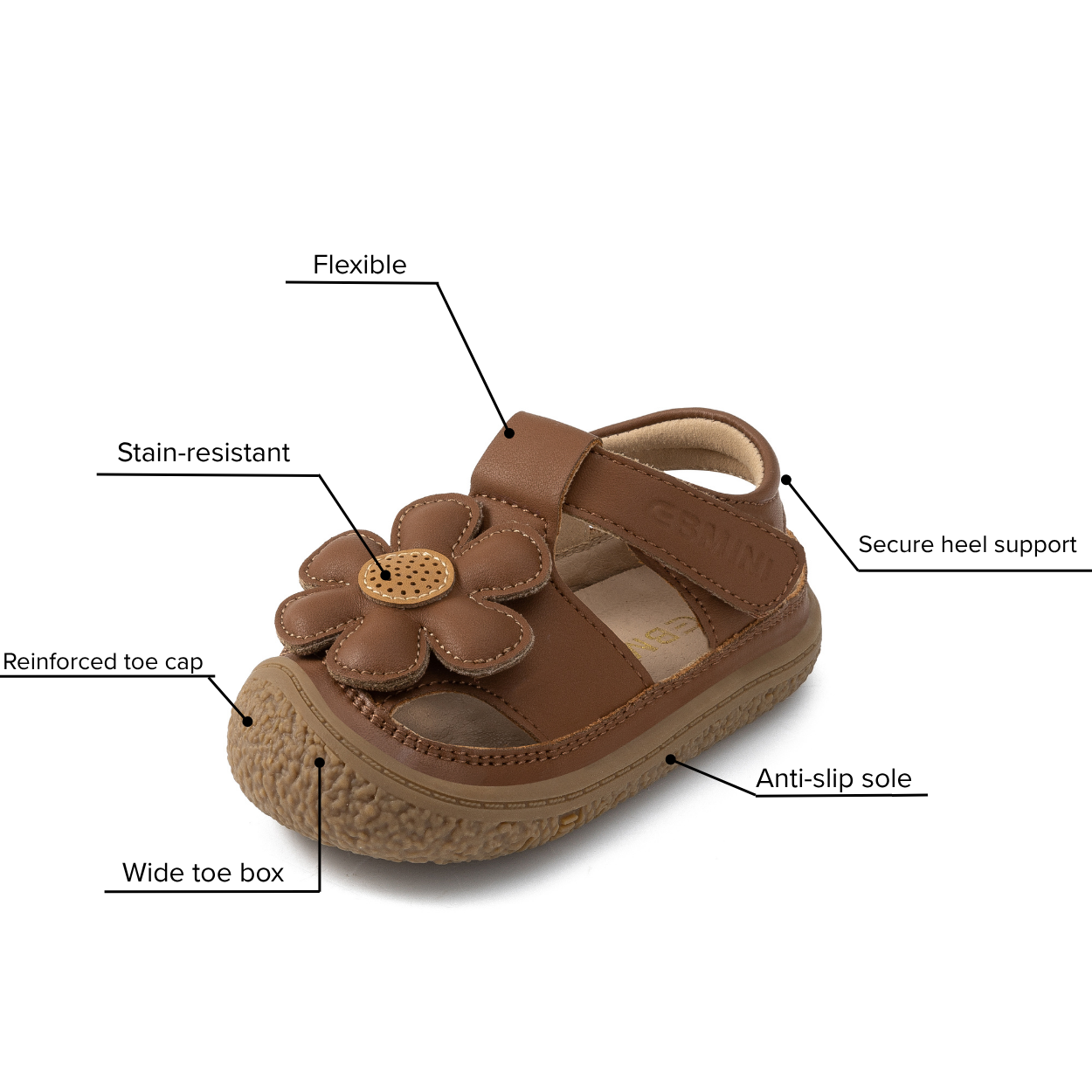 Petal - Barefoot Leather Sandal Flower - Girls