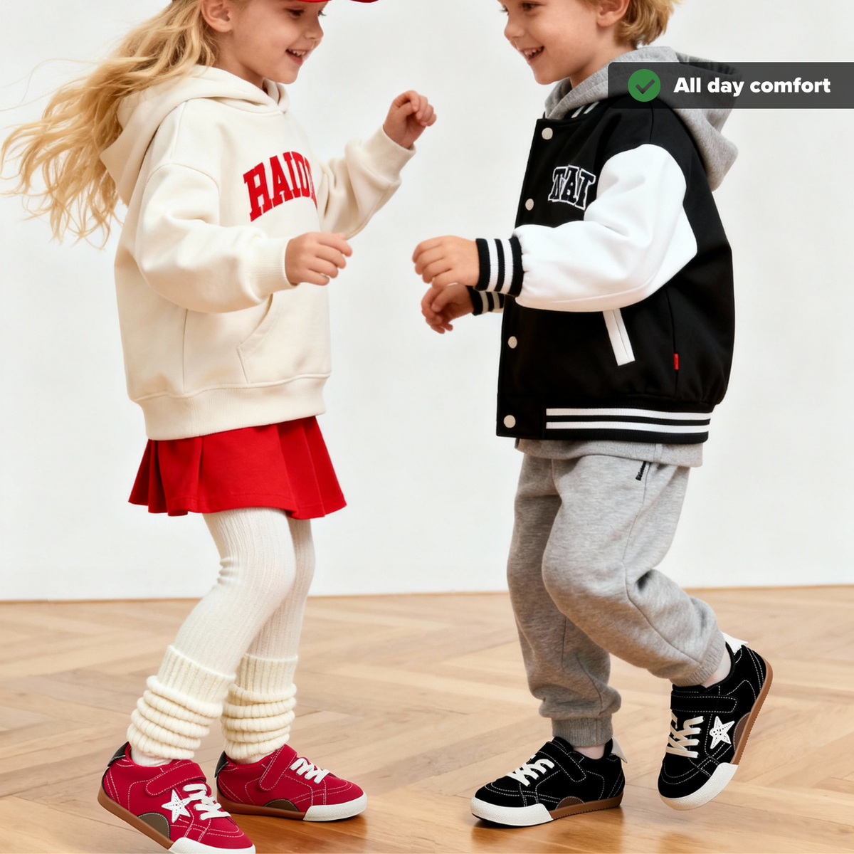 Crimson Star Wide Toe Sneaker