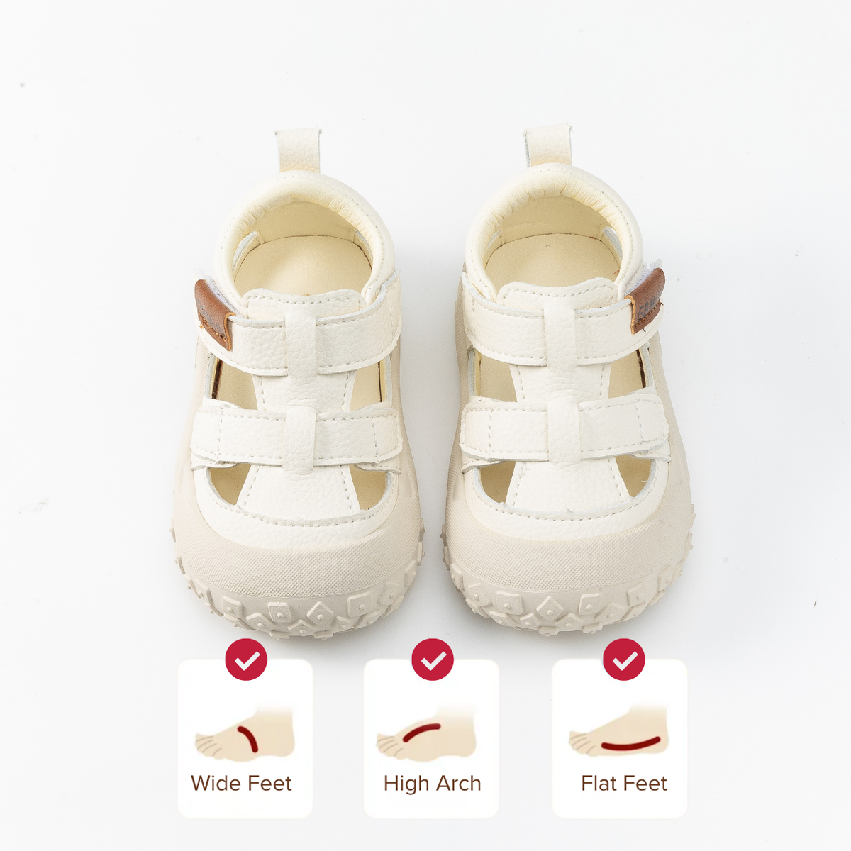 Finn - Barefoot Leather Sandal Wide Toe - Toddler Boys Girls