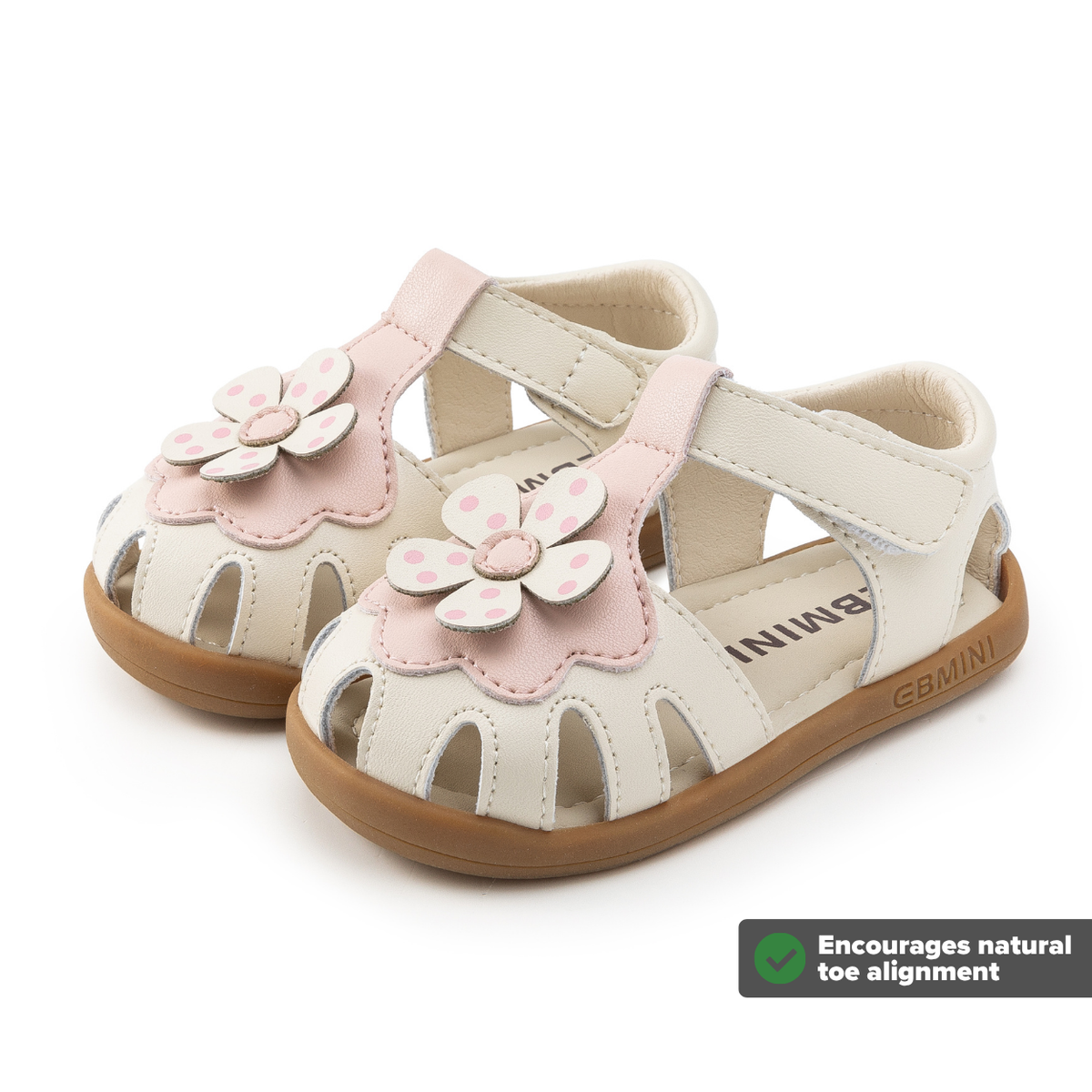 Flora - Barefoot Leather Flower Sandal - Girls