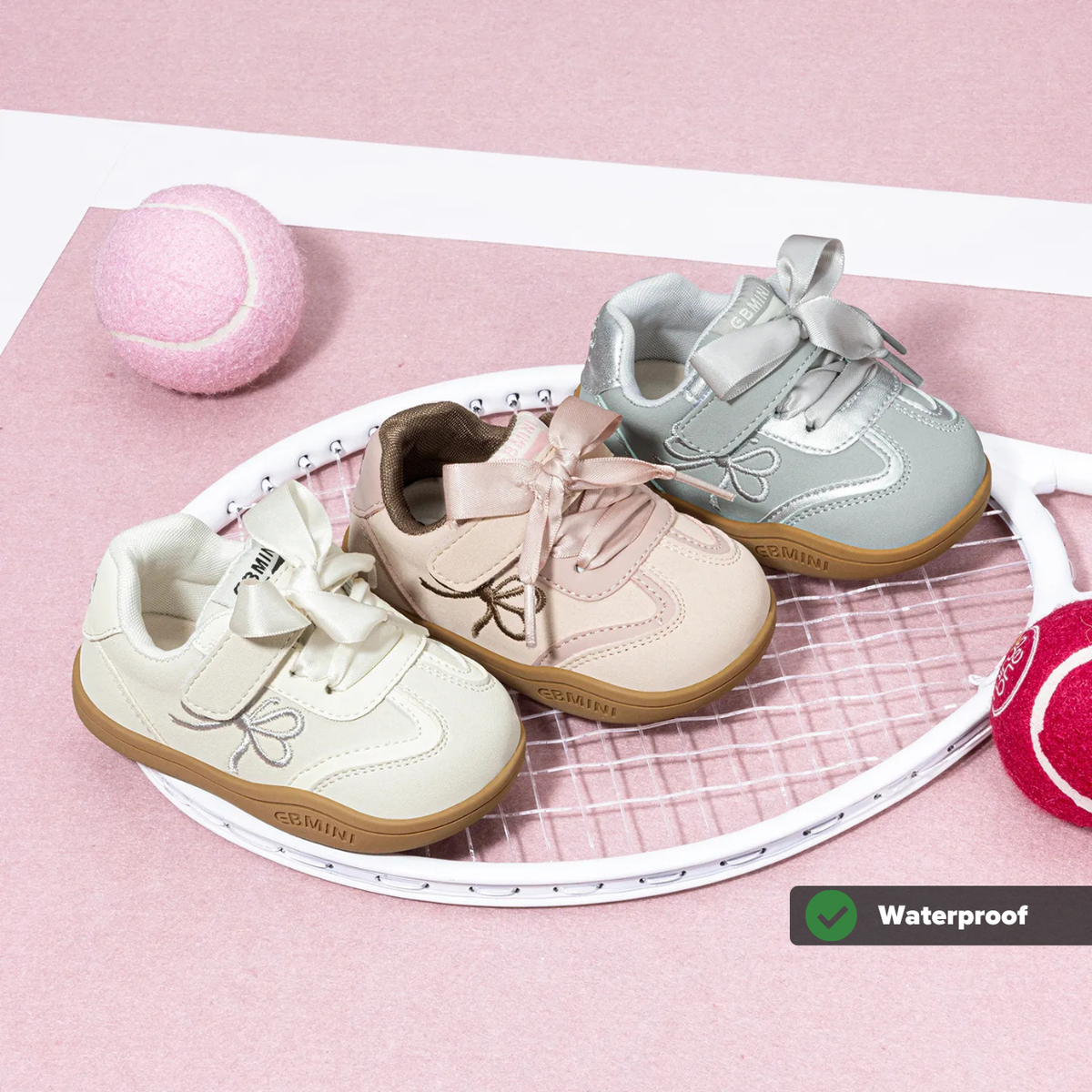 Blush Wide Toe Ribbon Sneakers