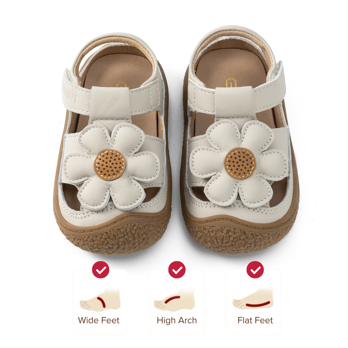 Petal - Barefoot Leather Sandal Flower - Girls