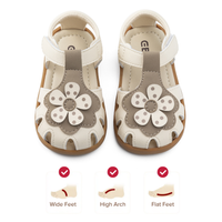 Flora - Barefoot Leather Flower Sandal - Girls