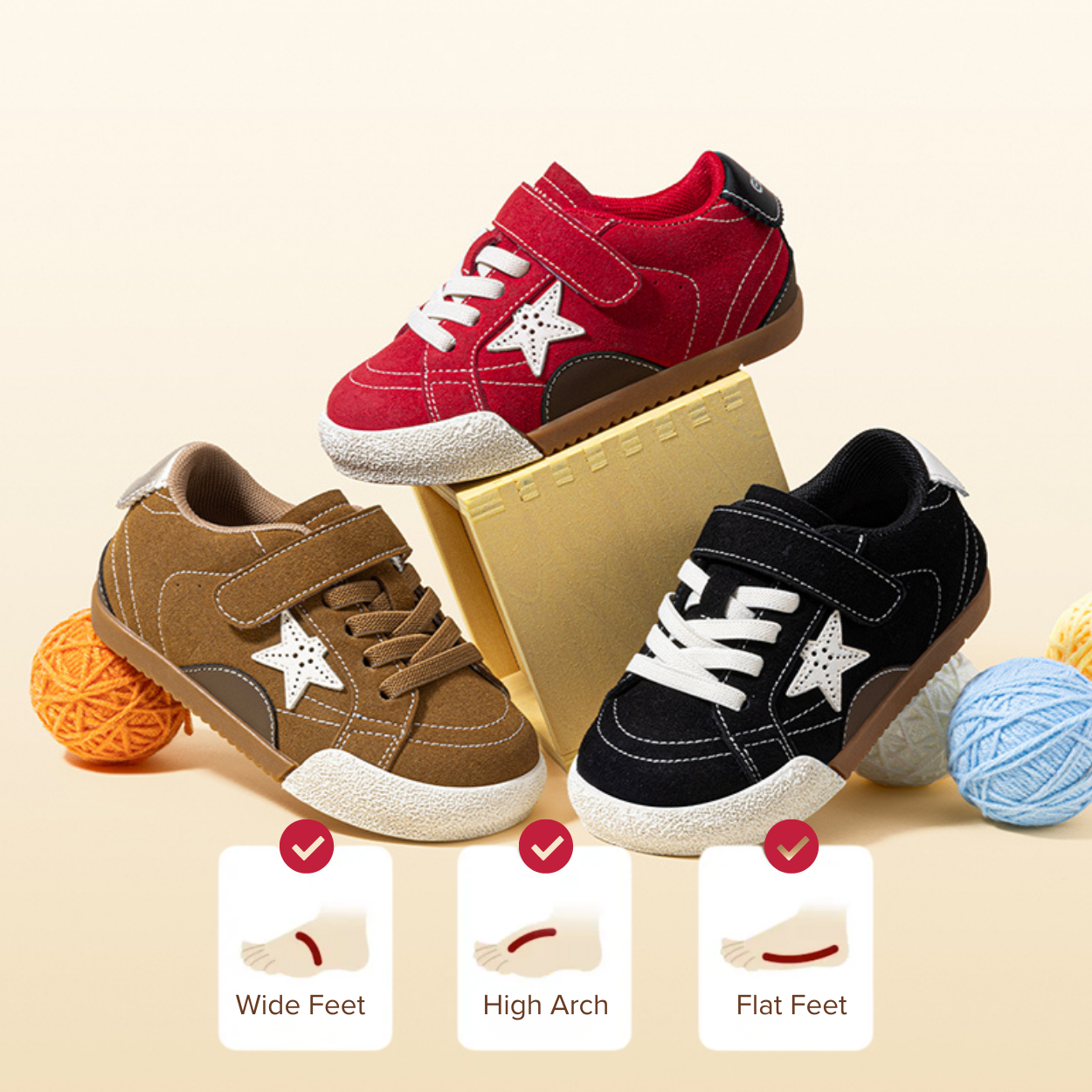 Crimson Star Wide Toe Sneaker