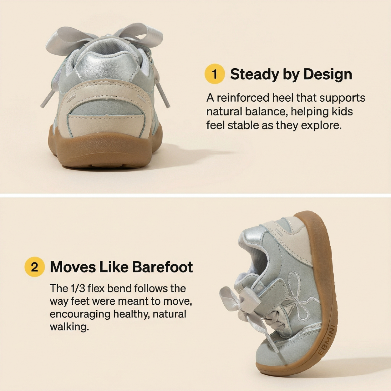 Blush Wide Toe Ribbon Sneakers